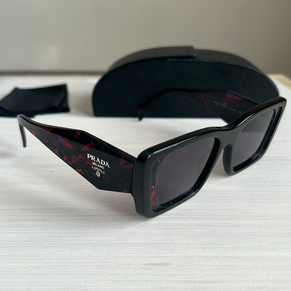 Prada Black and Red Women's Sunglasses